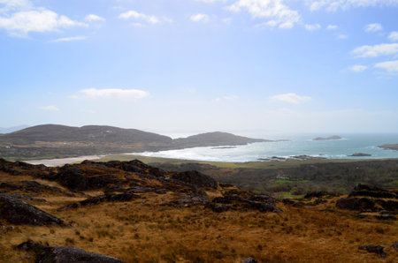 Beautiful rugged landscape along the coastline of Ireland.