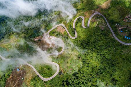 top view curve road phu tub berk view pointの写真素材