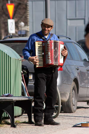 An Accordionist in central Stockholm(Sweden) - 27.03.2007のeditorial素材