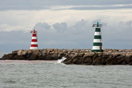 Two Lighthouses of the coast of Portugal - Golf Resort Villamouraの写真素材