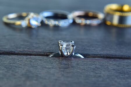 Wedding ring It is a diamond ring that is luxurious and beautiful.の写真素材