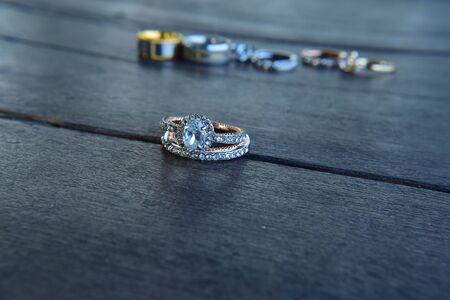 Wedding ring It is a diamond ring that is luxurious and beautiful.の写真素材