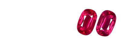 ruby Is a beautiful red gemstone on a wooden floorの写真素材