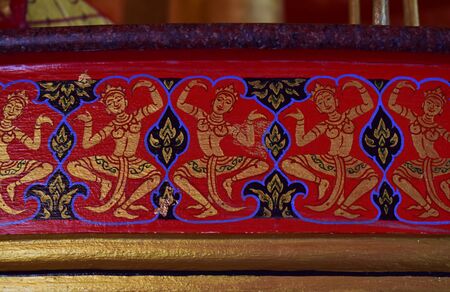 Thai pattern Is an art of wall paintings Various patterns, beautiful churchesの写真素材