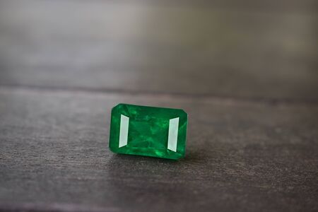 Emerald The beautiful place on the wooden floorの写真素材
