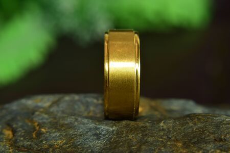 Gold ring that does not decorate anything It is a beautiful ring in a unique, luxurious and expensive way.の写真素材