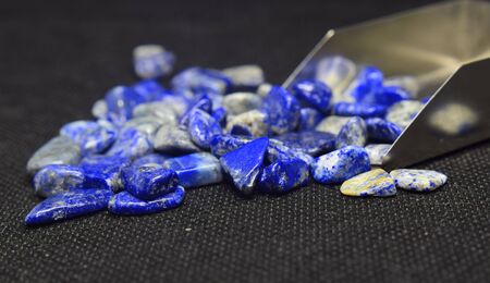 lapis lazuli Is a beautiful blue gemstoneの写真素材