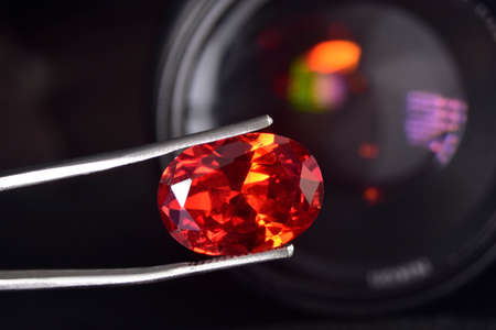 ruby Is red gem Beautiful by nature For making expensive jewelryの写真素材