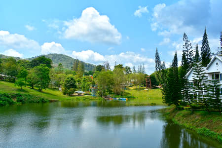 Mountains, trees and streams are naturally beautiful.のeditorial素材