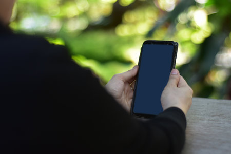 online business is technology girl playing on the phone social media age