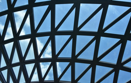 The roof is a transparent glass roof structure.