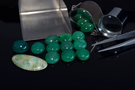 Real jade Natural sparkling green colorの写真素材