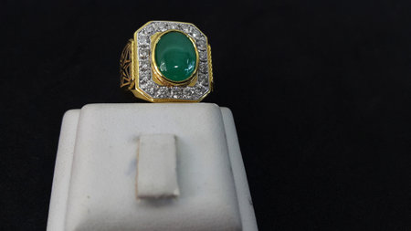 Ring jade Natural sparkling green colorの写真素材