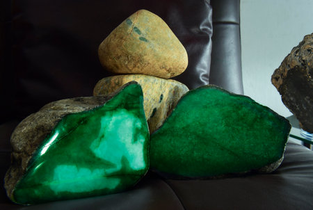 Real jade Natural expensive this rare green color.の写真素材