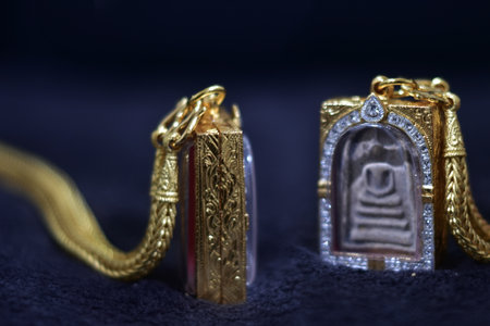 decorations Earrings and gold are fashionable.