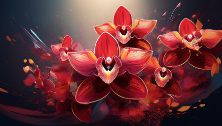 Colorful flowers and plantsの素材