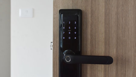 The door is a door locked with a keycard system.