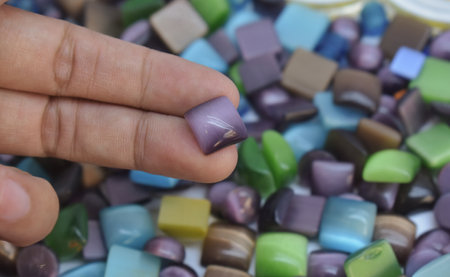 Selected gemstones for making jewelryの写真素材
