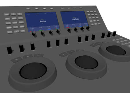 Color Grading Panel for colorist and Editor (Cinema Videofilm Advertising). color Edit in editing room for Profesional. Video and Film Post Production.の写真素材