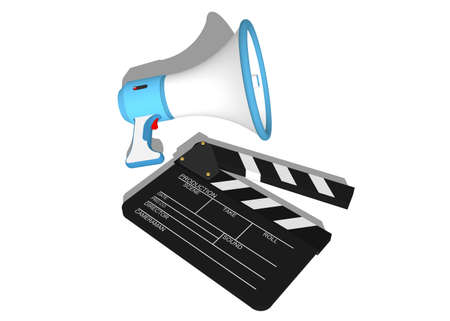 slate Film for director and Studio production. 3D clapper-slate with inscriptions.の写真素材