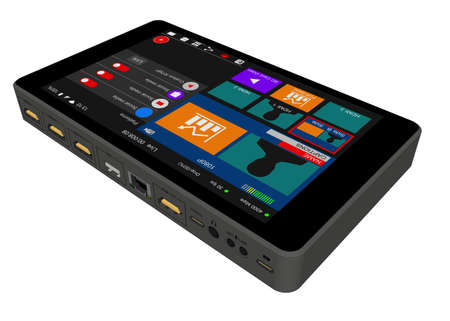live streaming box for multiple camera With solution out for multi platform Social media.Can be applied to a variety of live broadcasts including online meetings or online classroom.の写真素材