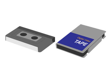 Digital Video tape for ENG Camera and Camcorder. media format type for VTR recorder Production.のイラスト素材
