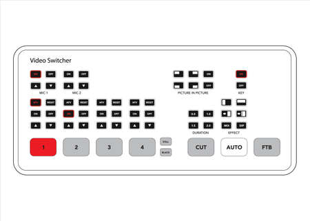 Video Switcher vector. Fader Transition FX. Program Bus Switch (Button Function).のイラスト素材