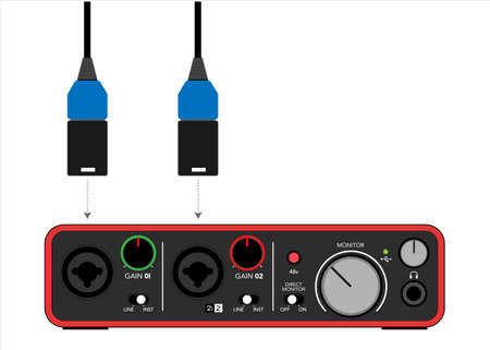 Audio Mixer for Live Streaming and Studio Production. Audio Mixer Panel.のイラスト素材