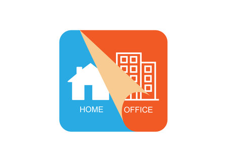 Flipped work at home icon. Remote work and Flipped calssroom.のイラスト素材