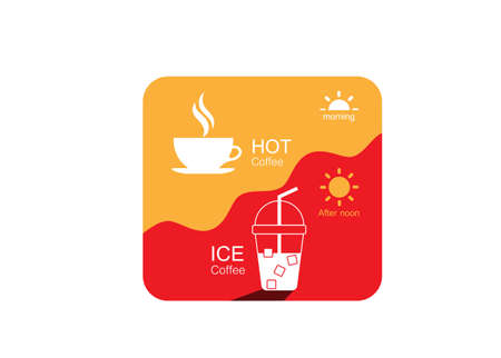 Coffee ice-hot icon on white background. Coffee sign and symbol.のイラスト素材