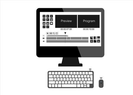 Screen Video Editing Software for editors. Post Production timeline editing.のイラスト素材