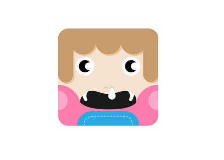 girl Giant Family icon. cartoon icon set. girl character cartoon. character family symbol (Face icon)のイラスト素材