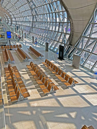 Bang Phli District,Bangkok,Thailand, March 13th 2020: crowd less airport due to coronavirus.のeditorial素材