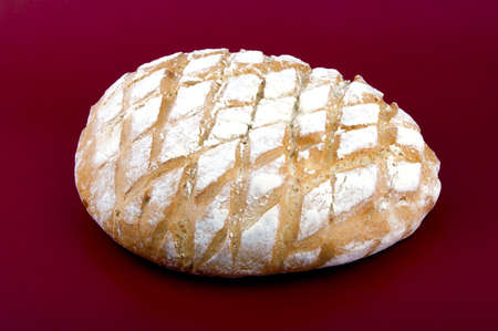 Traditional homemade round bread isolated 