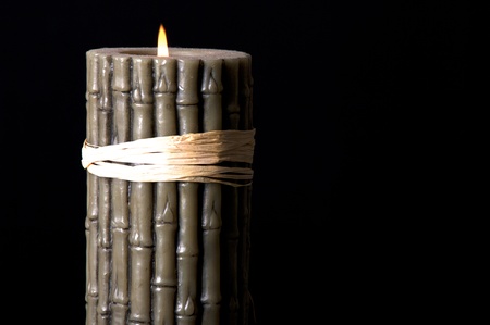 candle on black backgroundの写真素材