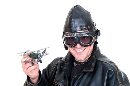 retro aviator on white background
