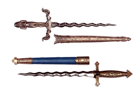 two daggers on white background