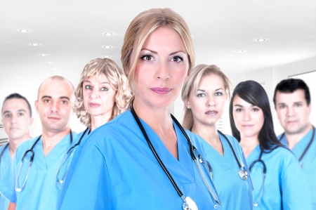 Group of medical professionals in hospitalの写真素材