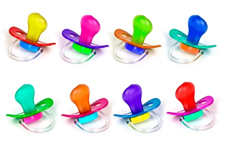 Colorful dummies isolated on white background 