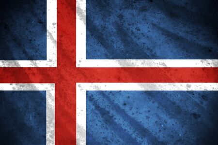 Grunge flag of icelandの写真素材