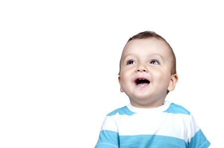 Cute baby boy isolated on white background