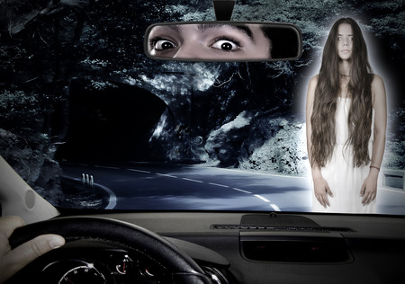 The white lady , Ghost Storyの写真素材