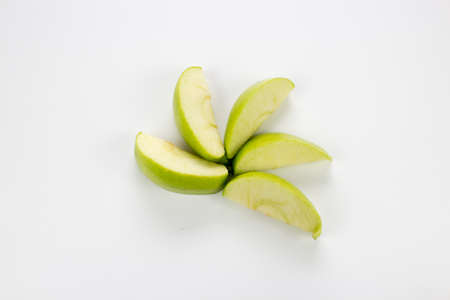 fresh apples slicesの写真素材