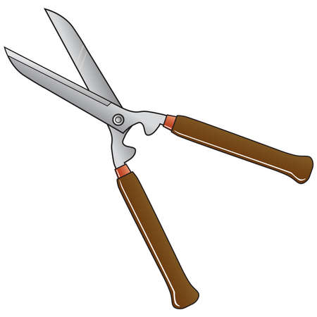 garden shears vector illustration,isolated on white background.Top viewのイラスト素材