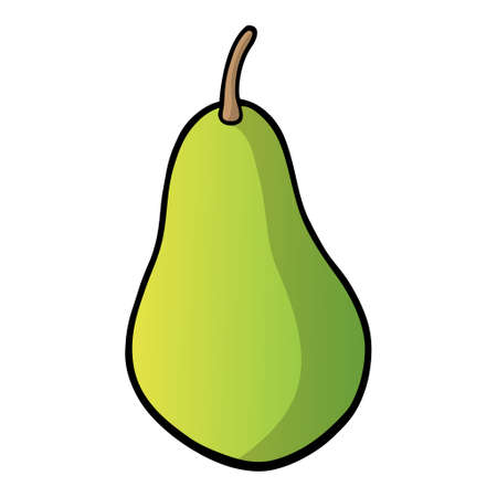 pear fruits vector illustration for children's education,top viewのイラスト素材