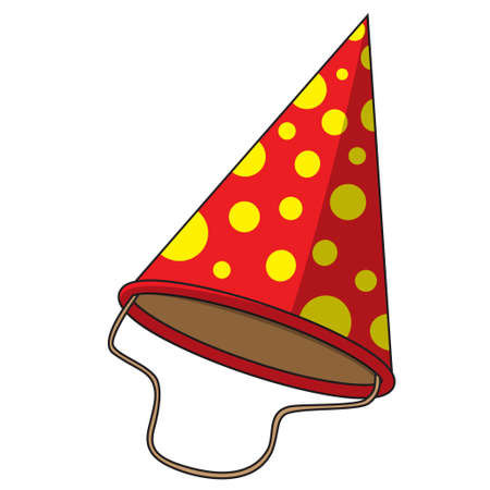 party hat vector illustration,isolated on white background for education,top viewのイラスト素材