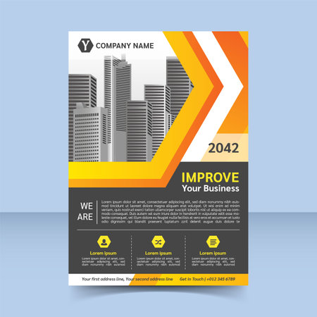 Corporate business flyer poster template design grow Orange speedのイラスト素材
