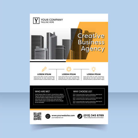 Black and orange creative business flyer templateのイラスト素材