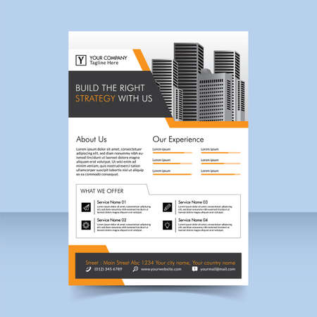 Build the right strategy flyer design templateのイラスト素材