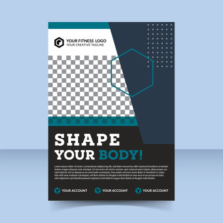 Fitness Shape Your Body flyer template designのイラスト素材